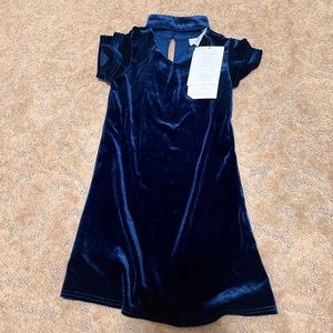 Little angels, blue size 4 velvet dress